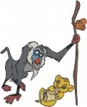 Disney Lion Guard Rafiki Mandrill Shaman Presenting Kion And Simba Wisdom Bundle - Filled Embroidery Design - 7301