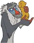 Disney Lion Guard Rafiki Mandrill Shaman Presenting Kion And Simba Wisdom Bundle - Filled Embroidery Design - 7302