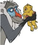 Disney Lion Guard Rafiki Mandrill Shaman Presenting Kion And Simba Wisdom Bundle - Filled Embroidery Design - 7304