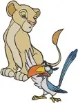 Disney Lion Guard Simba King With Kion Son Zazu Hornbill Advisor Royal Set - Filled Embroidery Design - 7306