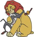 Disney Lion Guard Simba King With Kion Son Zazu Hornbill Advisor Royal Set - Filled Embroidery Design - 7307
