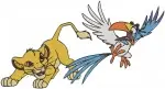 Disney Lion Guard Simba King With Kion Son Zazu Hornbill Advisor Royal Set - Filled Embroidery Design - 7308