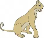 The Lion King Nala Adult Lioness Walking Sitting And Cub Playing Poses - Filled Embroidery Design - 7321
