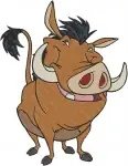 The Lion King Pumbaa Whog Full Body Character Poses Running And Standing - Filled Embroidery Design - 7347