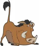The Lion King Pumbaa Whog Full Body Character Poses Running And Standing - Filled Embroidery Design - 7348