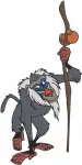 The Lion King Rafiki Wise Mandrill With Staff Various Walking And Pointing Poses - Filled Embroidery Design - 7353
