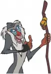 The Lion King Rafiki Wise Mandrill With Staff Various Walking And Pointing Poses - Filled Embroidery Design - 7356
