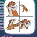 Disney Jungle Book Shere Khan Tiger Close Up Portraits Sitting Prowling Collection - Filled Embroidery Design - Instant Download