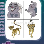 Disney Lion Guard Bunga Honey Badger Fuli Cheetah Fastest Member Team - Filled Embroidery Design - Instant Download