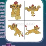 Disney Lion Guard Kion Lion Prince Leader Roar Of The Elders Action Poses Set - Filled Embroidery Design - Instant Download