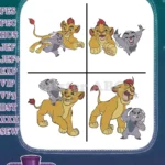 Disney Lion Guard Kion And Bunga Playing Together Friends Adventure Team - Filled Embroidery Design - Instant Download