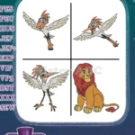Disney Lion Guard Ono The Egret Keenest Of Sight Simba King Lion Flying Designs - Filled Embroidery Design - Instant Download
