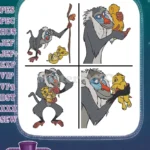 Disney Lion Guard Rafiki Mandrill Shaman Presenting Kion And Simba Wisdom Bundle - Filled Embroidery Design - Instant Download