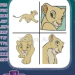 The Lion King Nala Cub Lioness Running Sitting And Portraits Character - Filled Embroidery Design - Instant Download