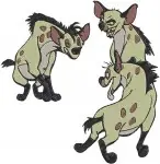 The Lion King Hyena Trio Shenzi Banzai Ed Sitting And Group Character Poses - Filled Embroidery Design - 7376