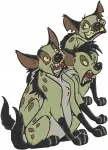 The Lion King Hyena Trio Shenzi Banzai Ed Group And Scar Villainous Lion Walking - Filled Embroidery Design - 7377