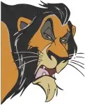 The Lion King Scar Villain Lion Sitting Walking And Menacing Portrait Poses - Filled Embroidery Design - 7384