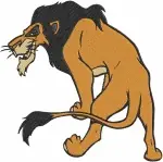 The Lion King Scar Villainous Lion Prowling Posing And Expressive Portraits - Filled Embroidery Design - 7386