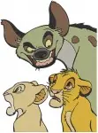 The Lion King Scar Portraits Shenzi With Simba Cub And Scar With Simba Cub Scenes - Filled Embroidery Design - 7390