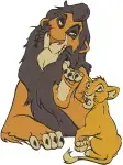 The Lion King Scar Portraits Shenzi With Simba Cub And Scar With Simba Cub Scenes - Filled Embroidery Design - 7391