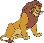 The Lion King Mufasa King Of Pride Rock Roaring Standing And Walking Poses - Filled Embroidery Design - 7394