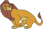 The Lion King Mufasa King Of Pride Rock Roaring Standing And Walking Poses - Filled Embroidery Design - 7395