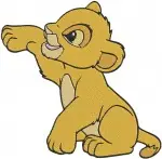 The Lion King Simba Cub Young Lion Roaring Playing Pouncing And Sitting Poses - Filled Embroidery Design - 7404