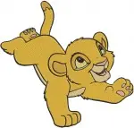 The Lion King Simba Cub Young Lion Roaring Playing Pouncing And Sitting Poses - Filled Embroidery Design - 7405