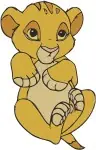 The Lion King Simba Cub Young Lion Roaring Playing Pouncing And Sitting Poses - Filled Embroidery Design - 7406