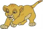 The Lion King Simba Cub Various Cute Sitting And Lying Down Character Poses - Filled Embroidery Design - 7407