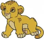 The Lion King Simba Cub Various Cute Sitting And Lying Down Character Poses - Filled Embroidery Design - 7409