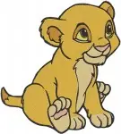 The Lion King Simba Cub Adorable Sitting Lying Down And Portrait Character - Filled Embroidery Design - 7410