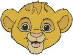 The Lion King Simba Cub Adorable Sitting Lying Down And Portrait Character - Filled Embroidery Design - 7411