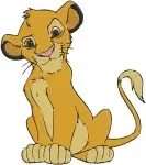 The Lion King Simba Cub With Leaf Mane Sitting And On Pride Rock Iconic Poses - Filled Embroidery Design - 7414