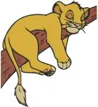 The Lion King Simba Cub On Log Various Walking And Looking Back Poses - Filled Embroidery Design - 7416
