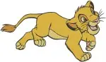 The Lion King Simba Cub Dynamic Pouncing Running Roaring And Playful Actions - Filled Embroidery Design - 7421