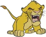 The Lion King Simba Cub Dynamic Pouncing Running Roaring And Playful Actions - Filled Embroidery Design - 7422