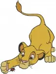 The Lion King Simba Cub Playful Rolling Stretching And Sitting Character - Filled Embroidery Design - 7429