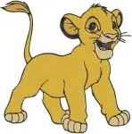 The Lion King Simba Cub Playful Rolling Stretching And Sitting Character - Filled Embroidery Design - 7431