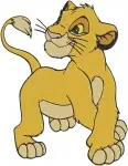 The Lion King - Young Simba The Lion Cub - Playful And Curious Future King Poses - Pride Lands Character - Filled Embroidery Design - 7437