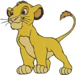 The Lion King - Young Simba The Lion Cub - Playful And Curious Future King Poses - Pride Lands Character - Filled Embroidery Design - 7438