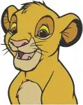 The Lion King - Young Simba The Adorable Lion Cub - Sitting And Portrait Style Poses - Disney Prince Character - Filled Embroidery Design - 7441