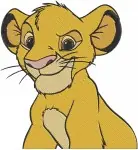 The Lion King - Young Simba Lion Cub Close Up Face Portraits And Sweet Expressions - Future King Of Pride Rock - Filled Embroidery Design - 7444