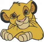 The Lion King - Young Simba Lion Cub Close Up Face Portraits And Sweet Expressions - Future King Of Pride Rock - Filled Embroidery Design - 7446