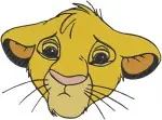 The Lion King - Young Simba Lion Cub Close Up Face Portraits And Sweet Expressions - Future King Of Pride Rock - Filled Embroidery Design - 7447