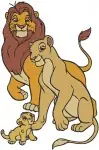 The Lion King - Adult Simba And Nala The Royal Lion Couple - Loving And Playful Interaction Poses - Pride Lands Royalty - Filled Embroidery Design - 7449