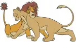 The Lion King - Adult Simba And Nala The Royal Lion Couple - Loving And Playful Interaction Poses - Pride Lands Royalty - Filled Embroidery Design - 7451