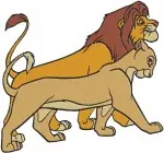 The Lion King - Adult Simba And Nala The Royal Lion Couple - Loving And Playful Interaction Poses - Pride Lands Royalty - Filled Embroidery Design - 7452
