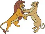The Lion King - Adult Simba And Nala Majestic Lion Pair - Tender And Powerful Moments Together - Disney Love Story - Filled Embroidery Design - 7453