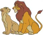 The Lion King - Adult Simba And Nala Majestic Lion Pair - Tender And Powerful Moments Together - Disney Love Story - Filled Embroidery Design - 7454